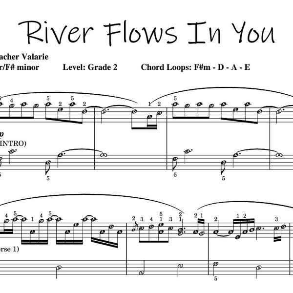 River flows in you (Grade 2) digital piano sheet | Special Arrangement