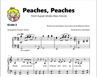 Peaches (from The Super Mario Bros. Movie) Sheet Music | Jack Black | Super  Easy Piano