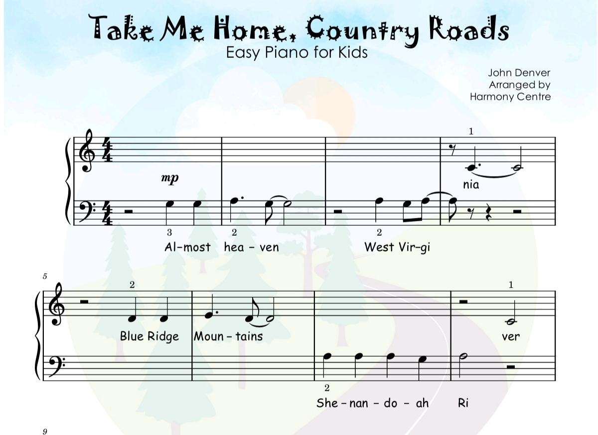 Take Me Home, Country Roads (Classical Version) Piano Sheet Music | J.W. Pepper