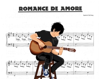 Romance de Amore | Piano Score Sheet Music Professional Copy Spanish Guitar Music PDF