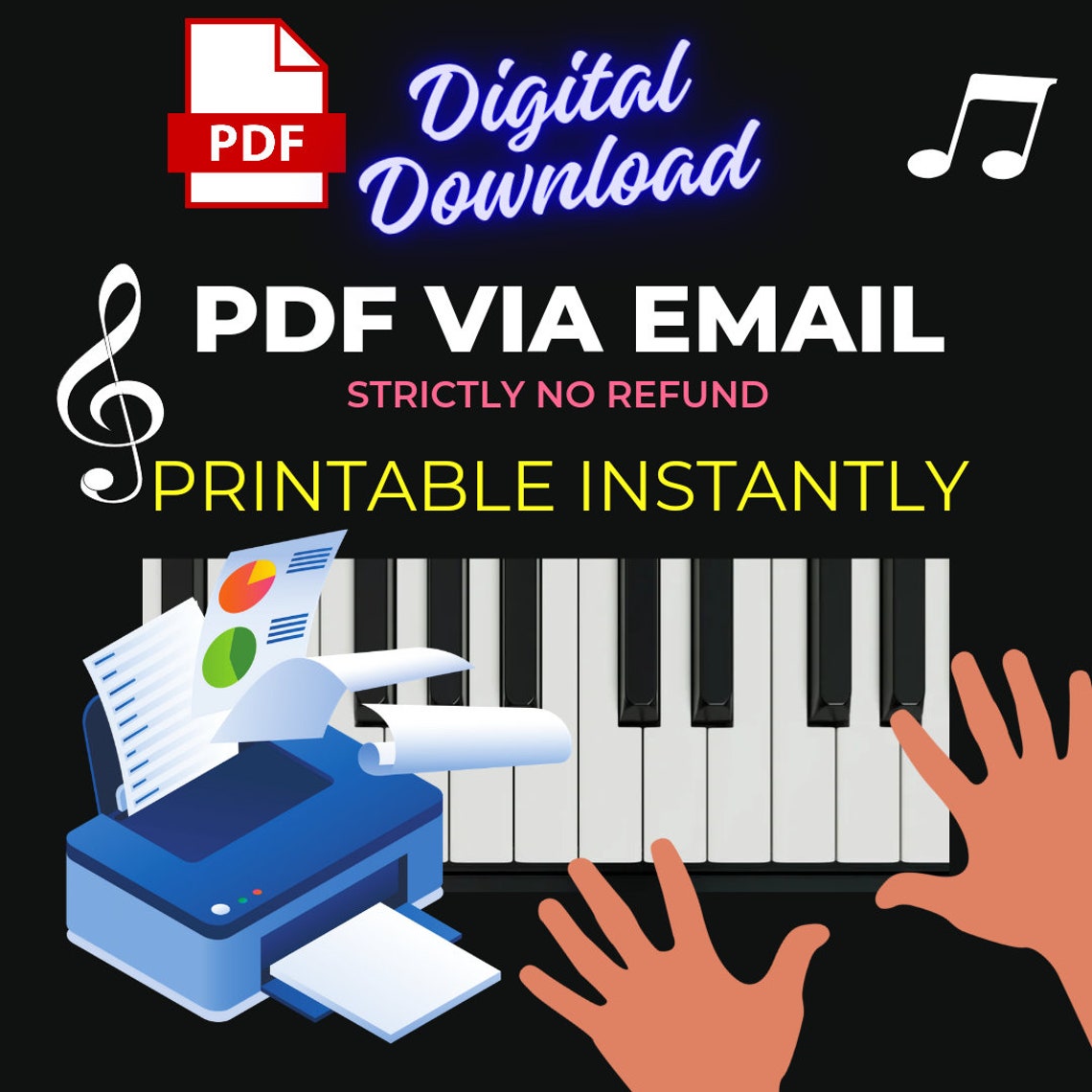 Canon in D (grade 3) Digital Piano Sheet With Note Guide and MP3 Sample ...
