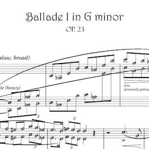 BALLADE I in G Minor, Opus 23 for Diploma Grade with note names