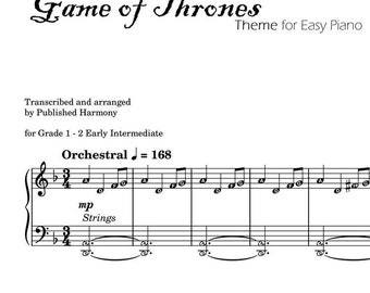 Limited Piano Sheets Opening Theme Easy Reading with note names PDF MP3 Digital Item (not hard copy)