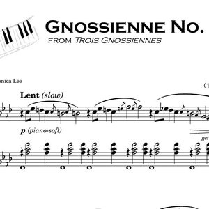 GNOSSIEN NR. 1 (Grad 4-5) Digital Piano Sheet und Hörbeispiel