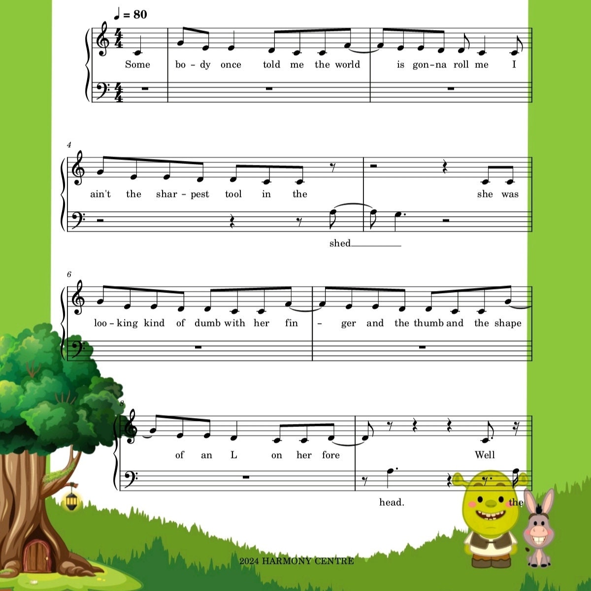 All Star for Kids | Attractive Piano Sheet Music Score With Note Names ...
