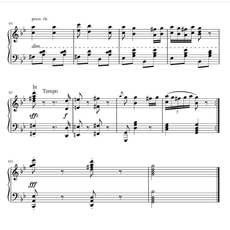 Hungarian Dance No. 5 in G Minor BRAHMS Piano Solo Sheet Music With ...