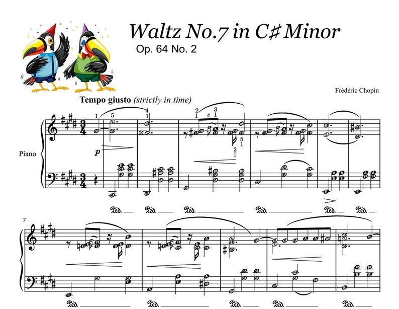 Waltz in c sharp minor grade 8 digital piano sheet with audio sample