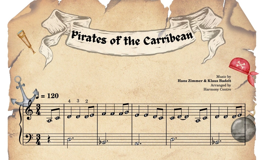 Pirates of Carribbean for Kids - Attractive Piano Sheet