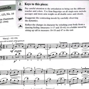Tarentalle (Grade 5) Piano Sheet with Artistic Performance Information