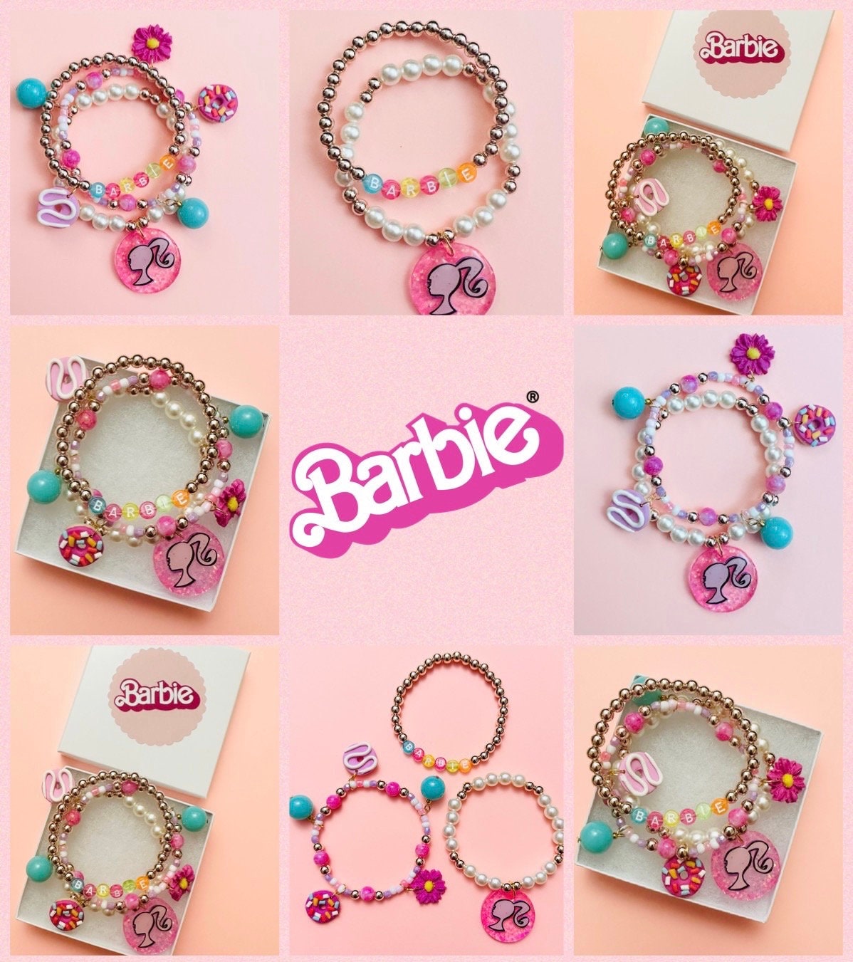 hearted Barbie charm, resin charms , DIY , bracelets, bangles