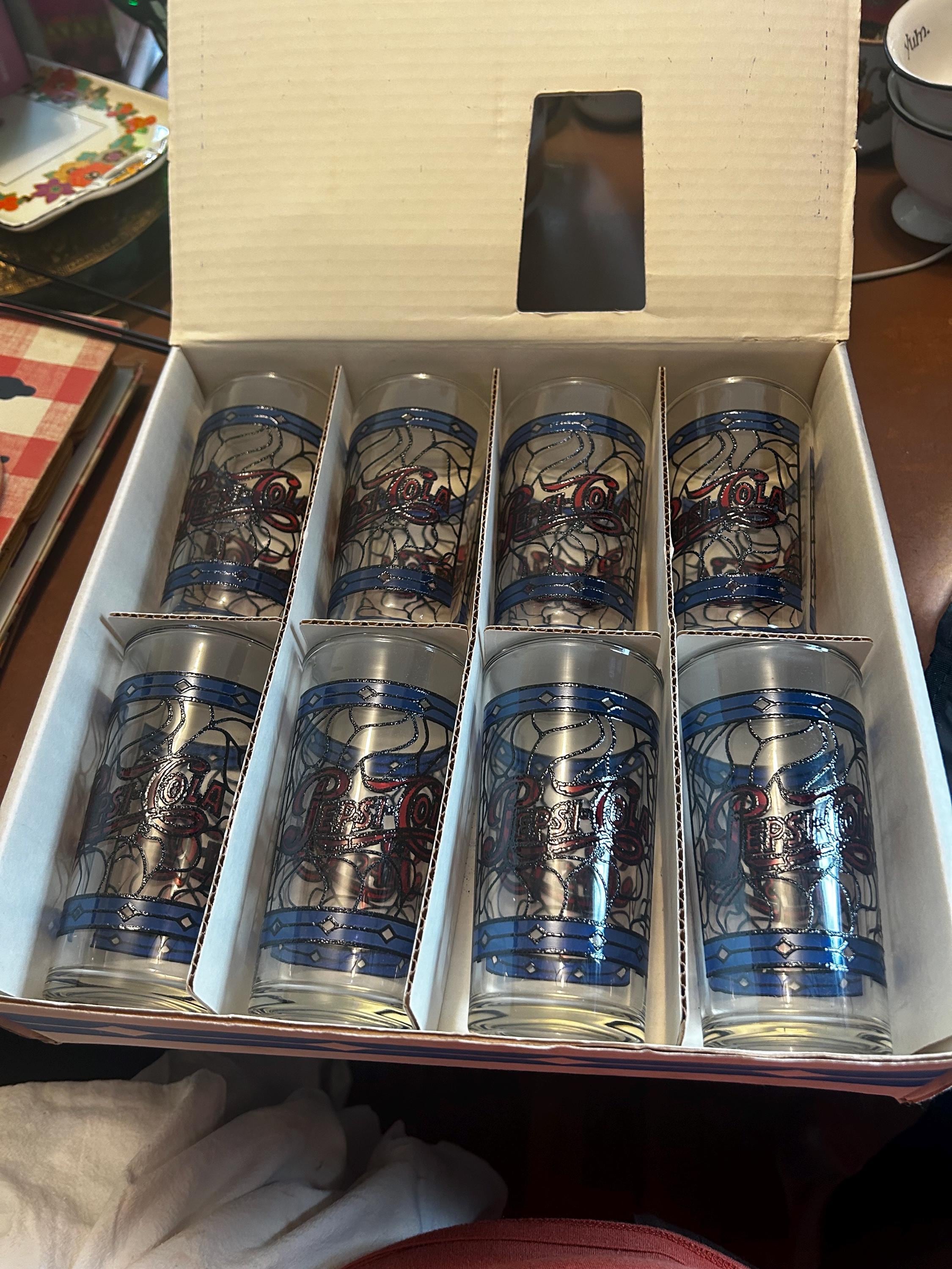 Vintage Pepsi Tiffany Style Glasses — Set of 8, New in Box - Etsy