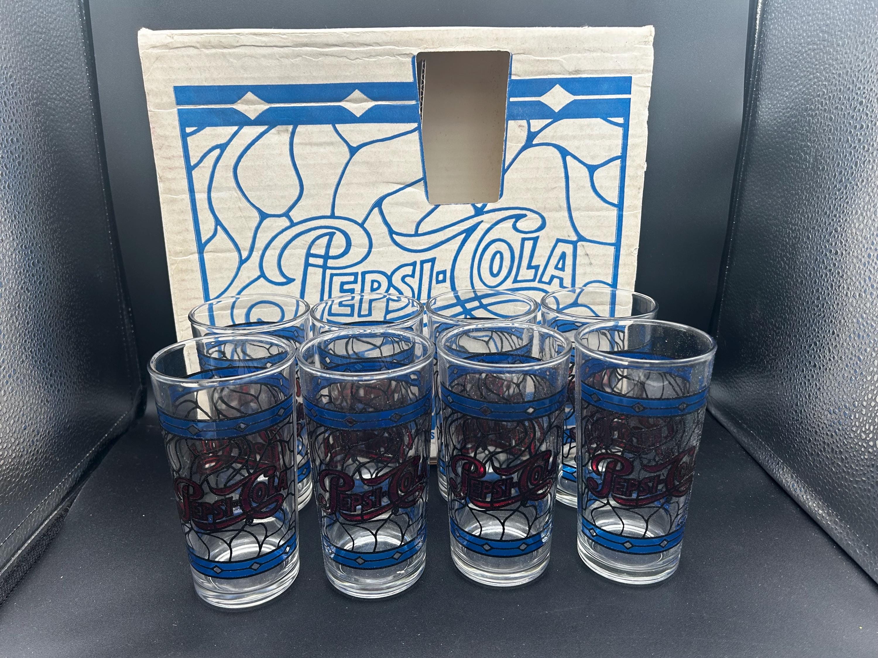 Vintage Pepsi Tiffany Style Glasses — Set of 8, New in Box - Etsy
