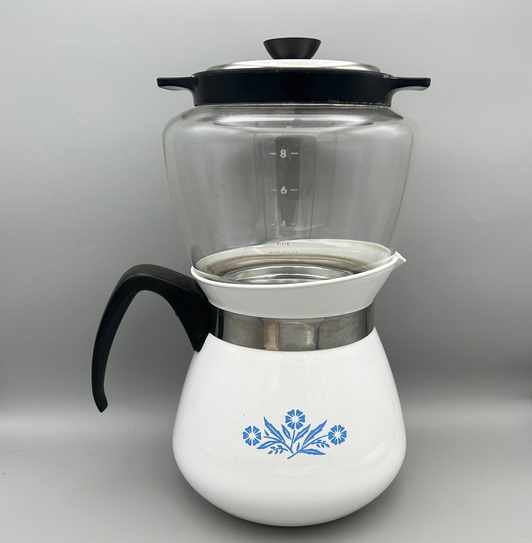 Corning Ware Cornflower Blue 2 Qt Drip O Lator Coffee Pot Etsy