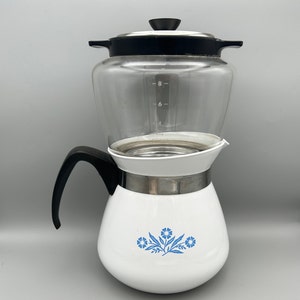 Corning Ware Cornflower Blue 2 Qt Drip O Lator Coffee Pot 