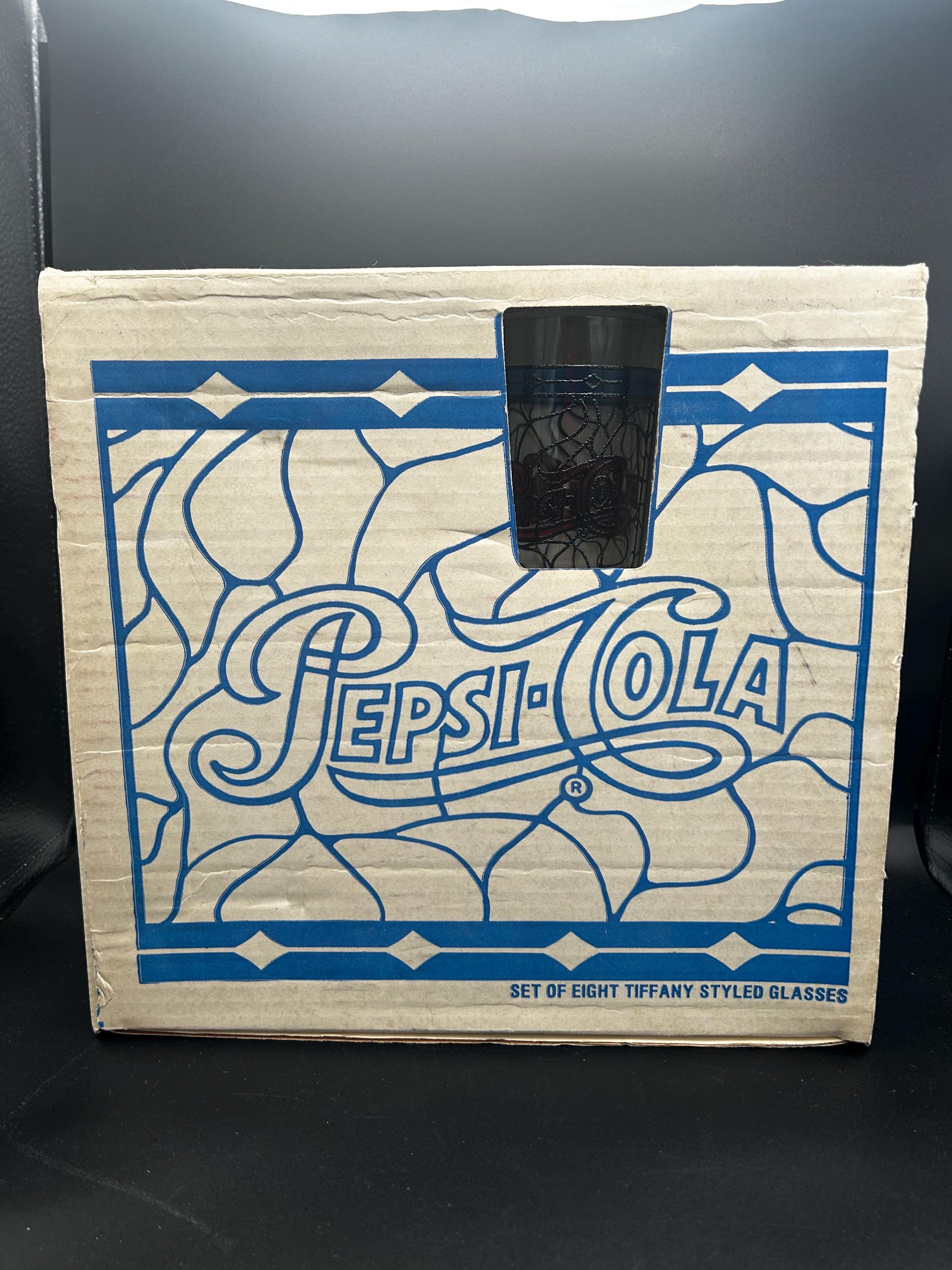 Vintage Pepsi Tiffany Style Glasses — Set of 8, New in Box - Etsy