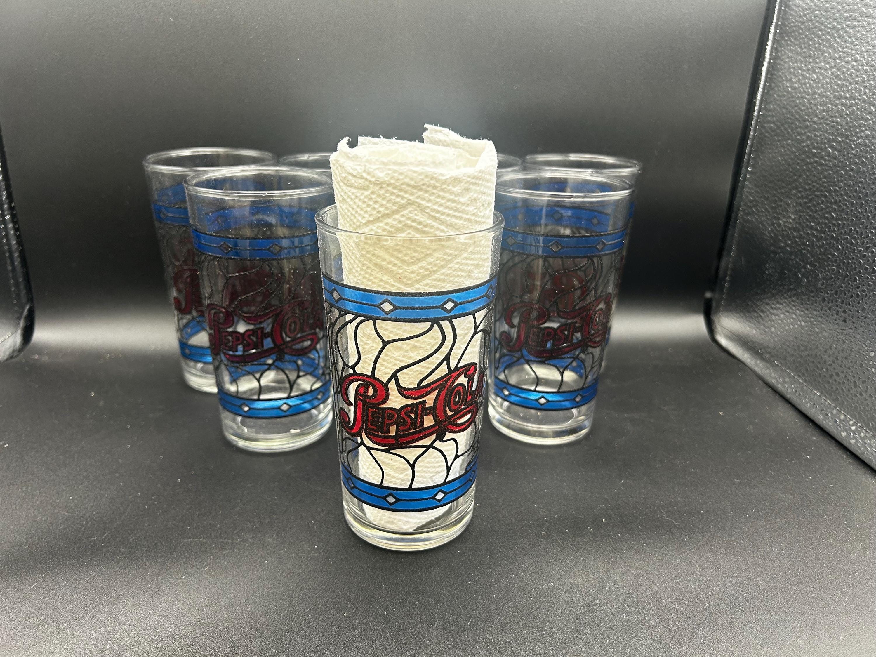 Vintage Pepsi Tiffany Style Glasses — Set of 8, New in Box - Etsy