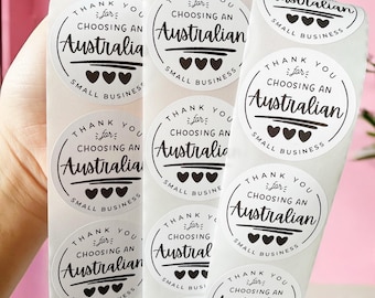 50mm Thank You STICKERS | Business Labels| Packaging Stickers| Packaging Labels| Thank you for choosing an Australian small business