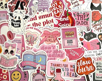 50 Kindle Bookish Stickers | Smut Reader Aesthetic | Kindle Stickers | Hot Girl Reads | Romance Book Club | Slow Burn Stickers | laptopDecal