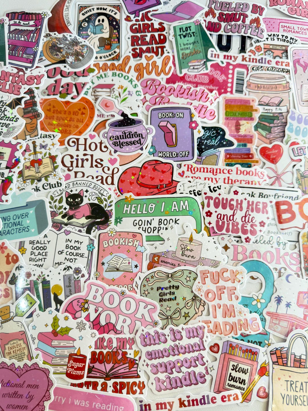 50 Bookish Romance Stickers Pack | Kindle Girl, Smut Reader, Vinyl ...