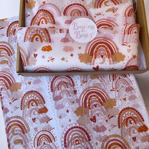 Carta velina Boho Rainbow / Carta velina da regalo / Carta da imballaggio per piccole imprese / Carta velina aziendale / Confezione da 15 fogli