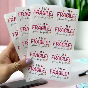 50 stuks breekbare zakelijke stickers| Breekbare labels| Verpakkingsstickers| Verpakkingsetiketten| Ik ben kwetsbaar, wees voorzichtig