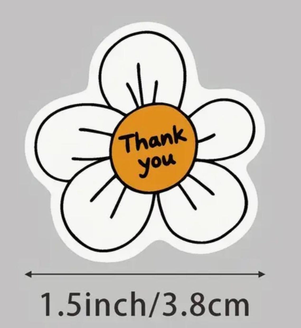 Flower Thank You Stickers – Cute Daisy Packaging Stickers for Small ...