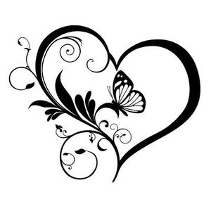 Floral coeur papillon SVG, papillon, svg de papillon, papillon en couches, papillons, papillon Svg pour Cricut, clipart, téléchargement numérique