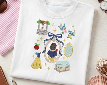 Woodland Princess T-Shirt | Enchanted Apple Tee | Fairytale Magic Mirror Shirt | Faux Embroidery Top | Storybook Apparel | Wishing Well