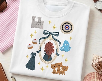 Highland Princess T-Shirt | Archer Maiden Tee | Faux Embroidery Celtic Top | Red Hair Princess Apparel | Three Bears Storybook Gift