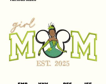 Vintage Cartoon Princess Embroidery Design, Magic Kingdom File (Digital Download)