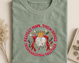 Respect Your Mother Christmas Disco Ball T-Shirt Retro Earth Day Tee Funny Nature Lover Gift Shirt