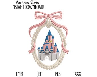 Castle Embroidery Design, Fairytale Magic Kingdom Stitch File (Digital Download)