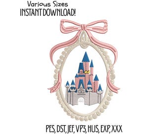 Castle Embroidery Design, Fairytale Magic Kingdom Stitch File (Digital Download)