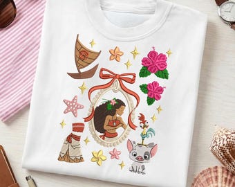 Island Princess T-Shirt | Tropical Fairytale Tee | Faux Embroidery Ocean Shirt | Polynesian Explorer Top | Storybook Apparel | Summer Gift