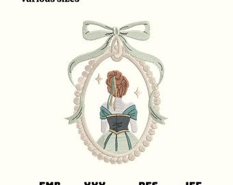 Cartoon Princess Embroidery Design, Vintage Coquette (Digital Download)