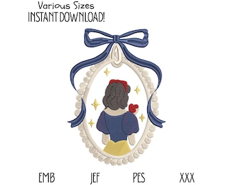 Princess Embroidery Design, Magic Kingdom Cartoon Style (Instant Download)