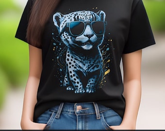 SL01, Cute Snow Leopard Shirt, Cute Animal Shirt, Cool Leopard T-shirt, Graphic Tee, Graphic T-Shirt, Unisex Jersey Short Sleeve Tee, S-3XL