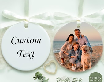 Personalized Photo Christmas Ornament • Custom Double-Sided Ceramic Keepsake