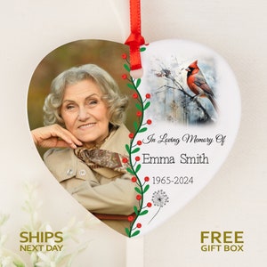 Personalized Christmas Ornament • Grandama Memorial Ornament • In Loving Memory of Parents Ornament • Photo Printed Condolence gift