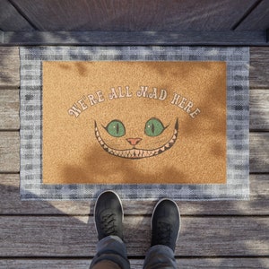 Cheshire Cat Doormat / we're all mad here
