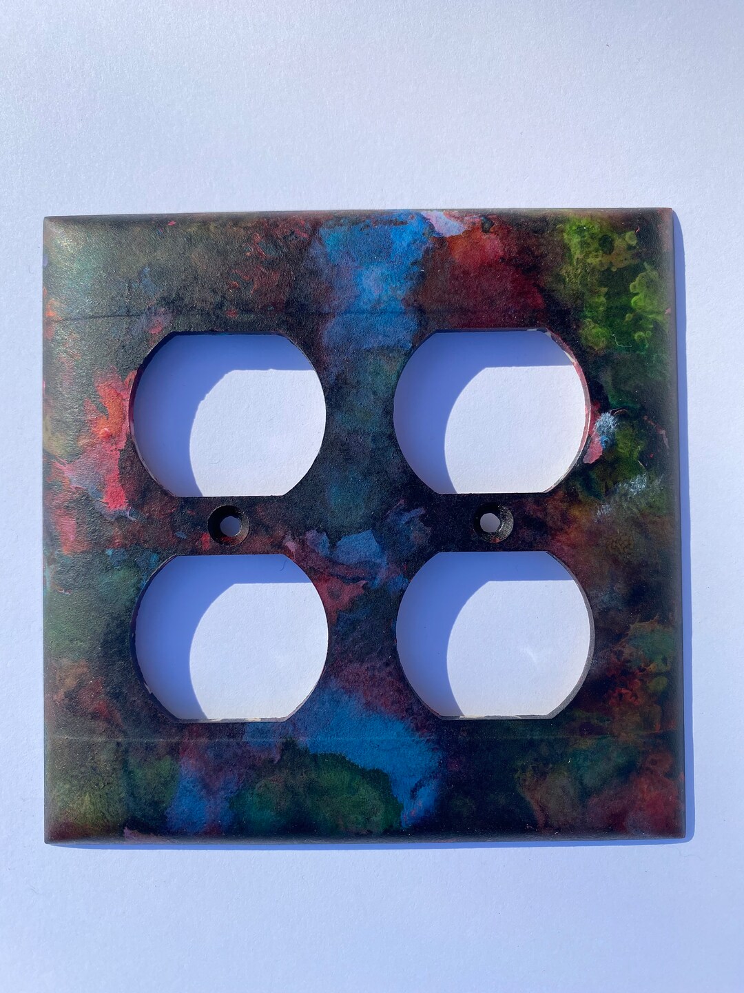 Hand Painted Outlet Cover Four Plug Colorful Etsy