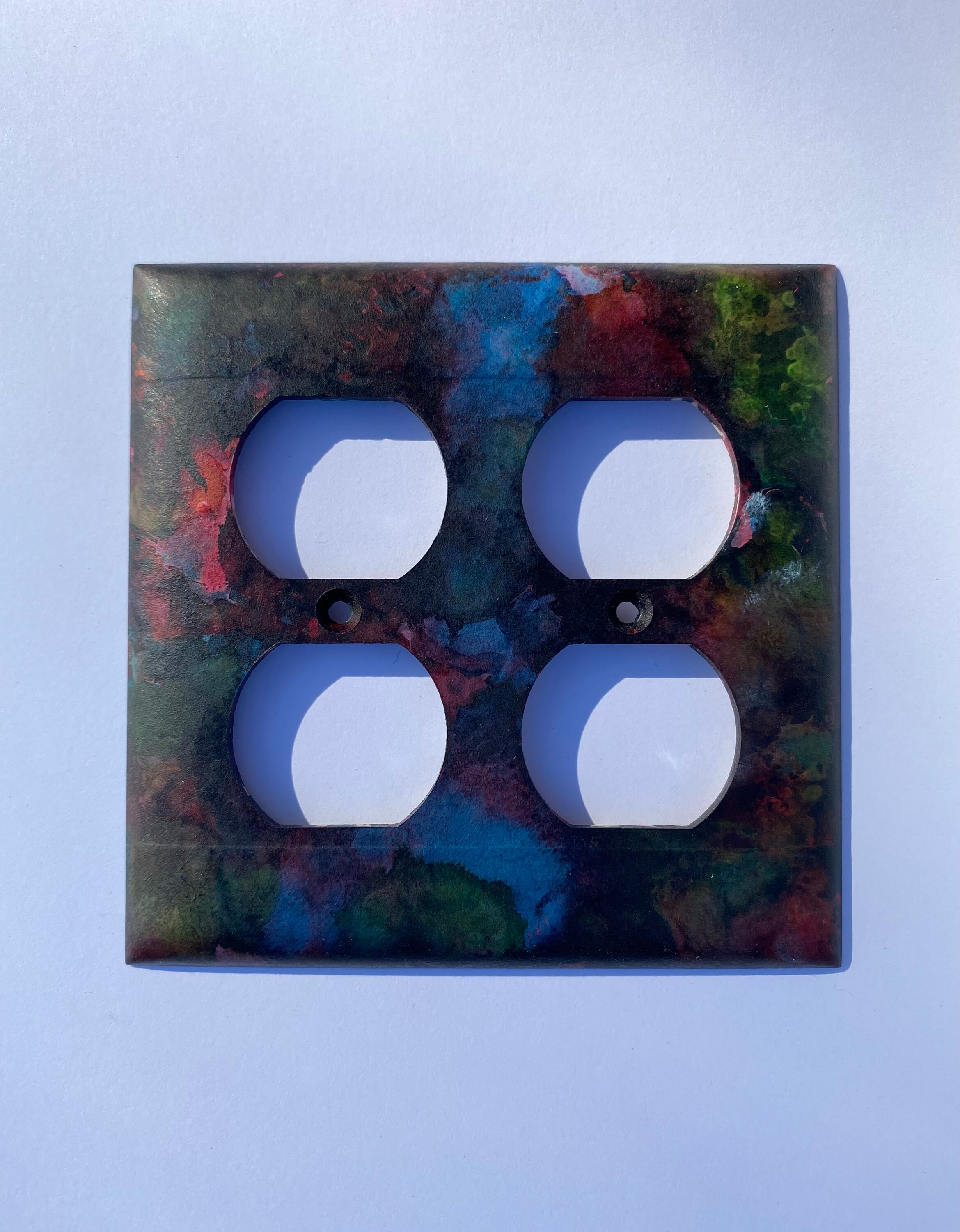Hand Painted Outlet Cover Four Plug Colorful Etsy