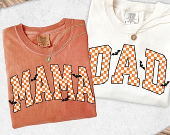 Comfort Colors Halloween Mom Dad Shirts, Funny Halloween Couple Shirts, Mama Dad Shirt for Halloween Party, Pregnancy Announcement, Gift