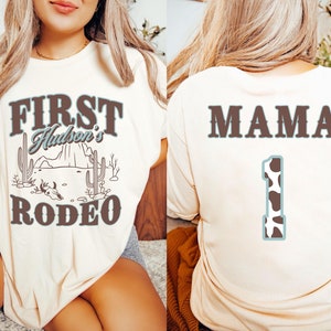 First Rodeo Birthday Party Matching Family Shirts, Western Theme 1st Rodeo Mama Daddy TShirts, Blue Cowboy 1st Birthday Boy Outfit