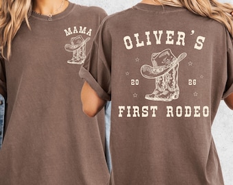 First Rodeo Birthday Party Matching Family Shirts, Comfort Colors Western 1st Rodeo Mama Daddy TShirts, Cowboy Cowgirl 1st Birthday Outfit