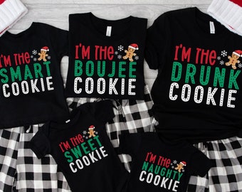 Matching Family Christmas Shirts, Funny Gingerbread Christmas Group Tshirts. Cousin Crew Personalized Xmas Holiday Custom Mom Dad Kids Tees