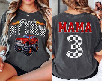 Monster Truck Birthday Shirt, Comfort Colors Pit Crew Shirt, Family Matching Shirts, Birthday Boy Monster Truck Shirt, 1st 2nd 3rd Birthday