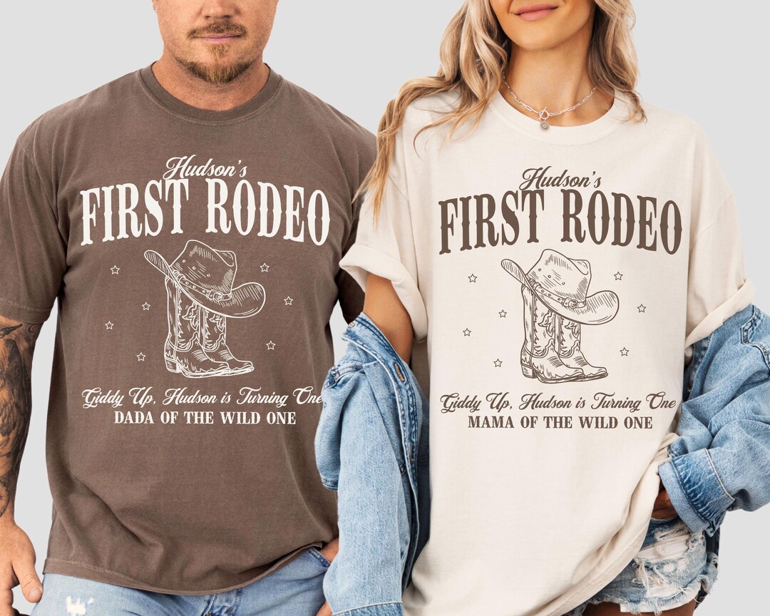 First Rodeo Birthday Party Matching Family Shirts, Comfort Colors ...