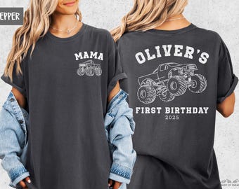 Monster Truck Birthday Shirt, Comfort Colors Pit Crew Shirt, Family Matching Shirts, Birthday Boy Monster Truck Shirt, 1st 2nd 3rd Birthday