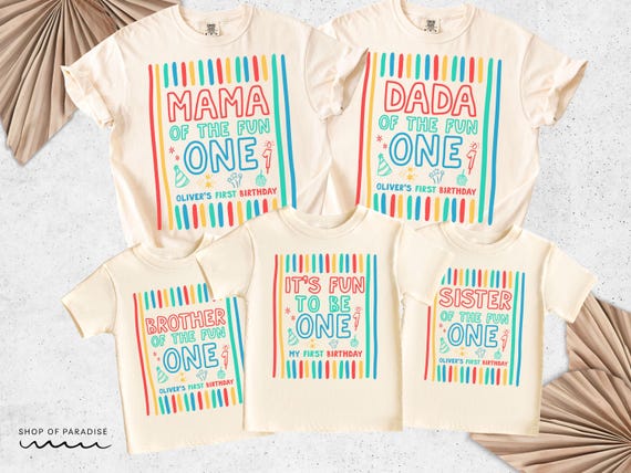 It's Fun to Be One Birthday Shirts, Comfort Colors Custom Matching Family Shirts, Fun Theme 1st Birthday Girl Boy Outfit
